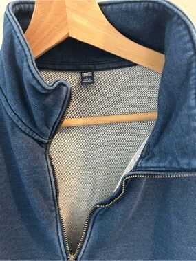 Uniqlo Men's Indigo Zip-Up Sweater